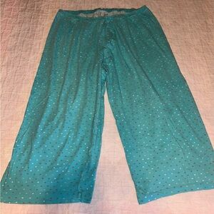 Teal Pajama Lounge Capris with Tiny Fishies Print XL Women’s